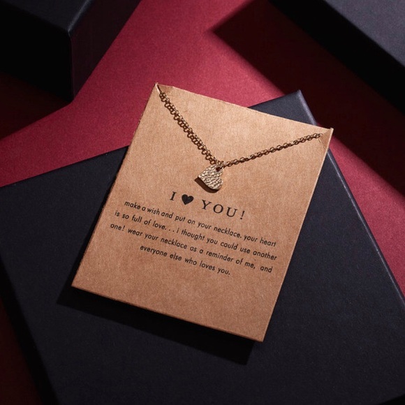 ⚡️2 for $15 Dainty Gold Tone “I 🖤 You” Necklace - Picture 6 of 6